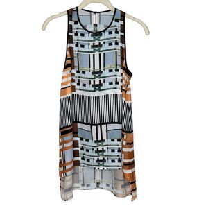 Clover Canyon Tank Top Size Small NEW $198 Multicolor Sleeveless Hi-Low Tunic